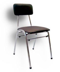 Silla de profesor - tevinil negro - estructura gris mercurio