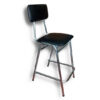Silla laboratorio reposa pies - tevinil negro - estructura gris mercurio