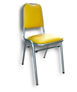 Silla nova - tevinil amarillo - estructura gris mercurio