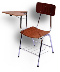Silla universitaria - formalita roble - estructura gris mercurio