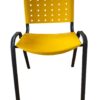 Silla iso – asiento y respaldo metálico amarillo – estructura negra