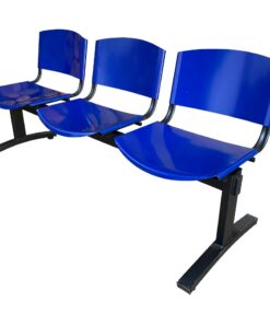 Banqueta iso 3 cuerpos – asiento y respaldo metálico azul – estructura negra