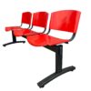 Banqueta iso 3 cuerpos – asiento y respaldo metálico roja – estructura negra