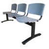 Banqueta iso 3 cuerpos – asiento y respaldo metálico gris – estructura negra