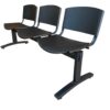 Banqueta iso 3 cuerpos – asiento y respaldo metálico negro – estructura negra